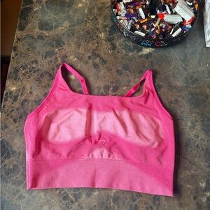 XXL Women's Gym Shark Pink Sports Bra Top